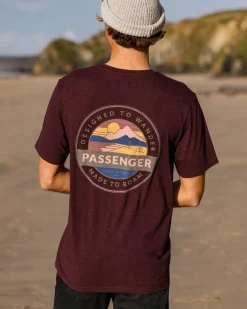 T-Shirts & Tank Tops|Men's Outlet>Passenger Odyssey Organic Cotton T-Shirt Wine Marl