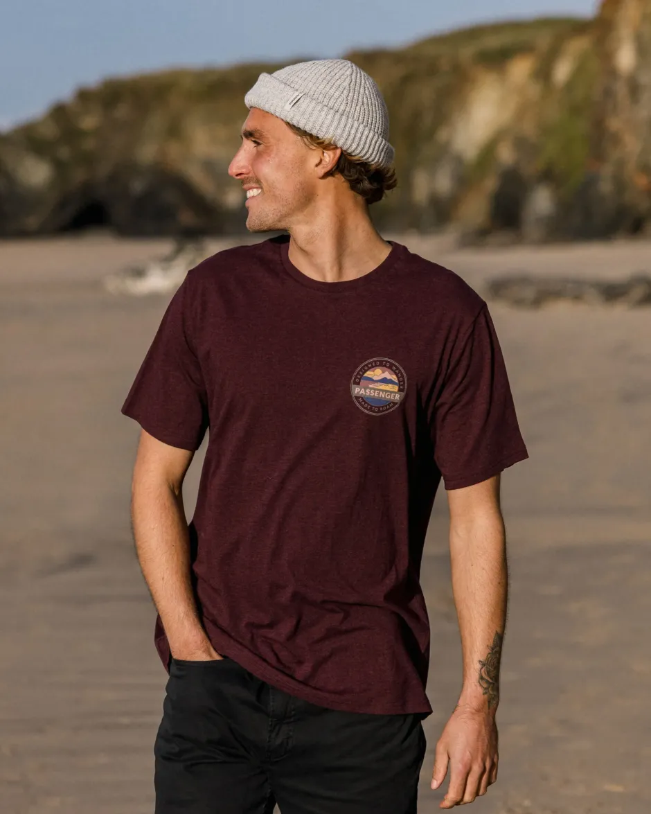 T-Shirts & Tank Tops|Men's Outlet>Passenger Odyssey Organic Cotton T-Shirt Wine Marl