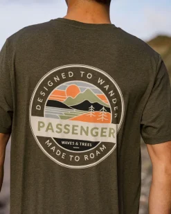 T-Shirts & Tank Tops|Men's Outlet>Passenger Odyssey Organic Cotton T-Shirt Khaki Marl