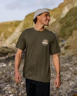 T-Shirts & Tank Tops|Men's Outlet>Passenger Odyssey Organic Cotton T-Shirt Khaki Marl