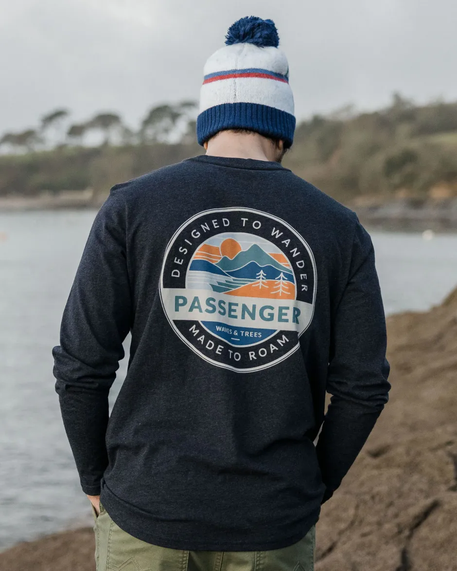 T-Shirts & Tank Tops|Men's Outlet>Passenger Odyssey Recycled Cotton LS T-Shirt Ebony Marl