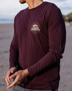 T-Shirts & Tank Tops|Men's Outlet>Passenger Odyssey Recycled Cotton LS T-Shirt Wine Marl