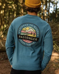 Hoodies & Sweatshirts|Best Sellers>Passenger Odyssey Recycled Cotton Sweatshirt Blue Steel