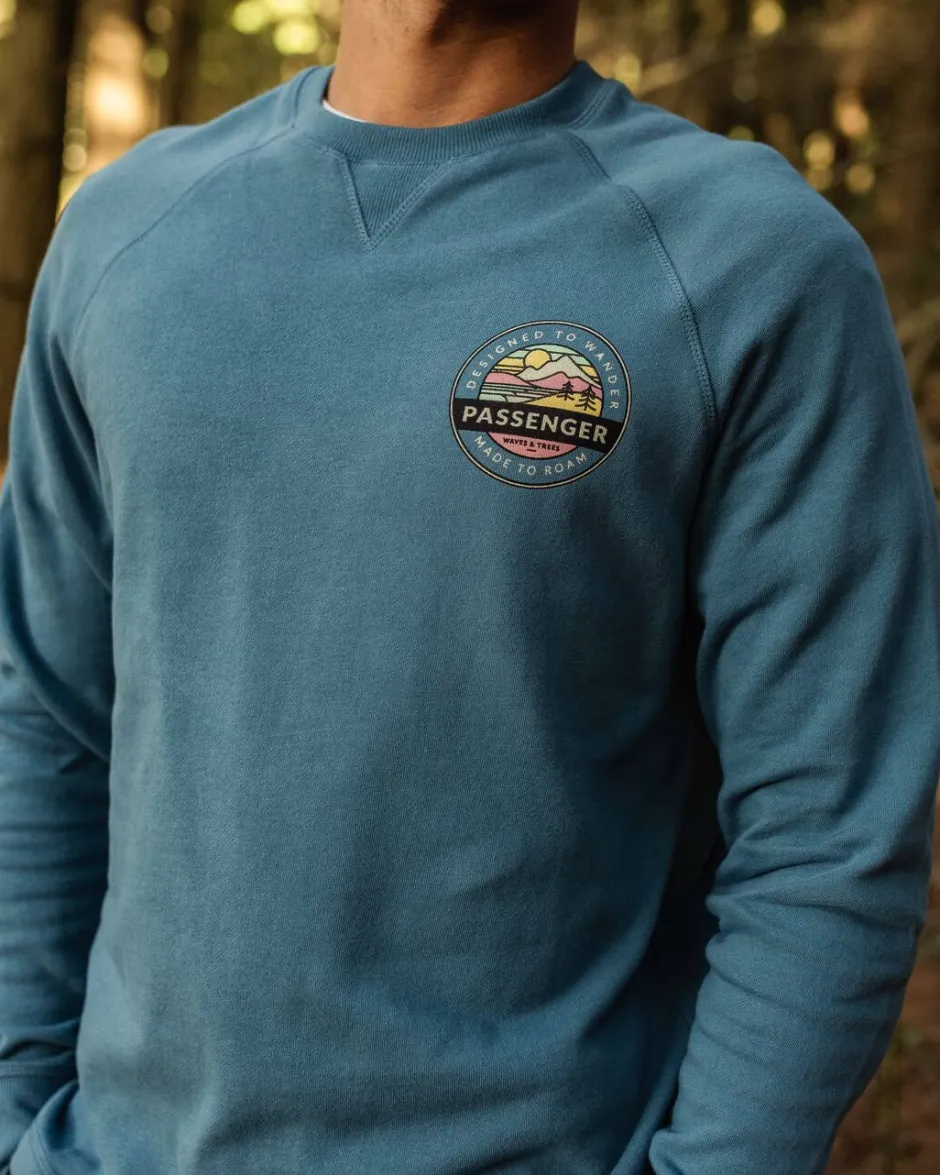 Hoodies & Sweatshirts|Best Sellers>Passenger Odyssey Recycled Cotton Sweatshirt Blue Steel