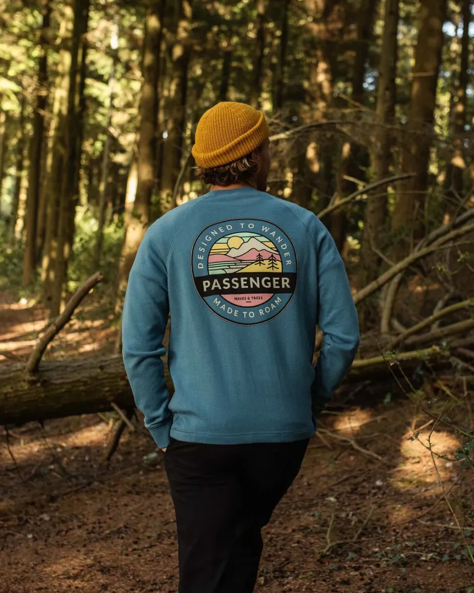 Hoodies & Sweatshirts|Best Sellers>Passenger Odyssey Recycled Cotton Sweatshirt Blue Steel