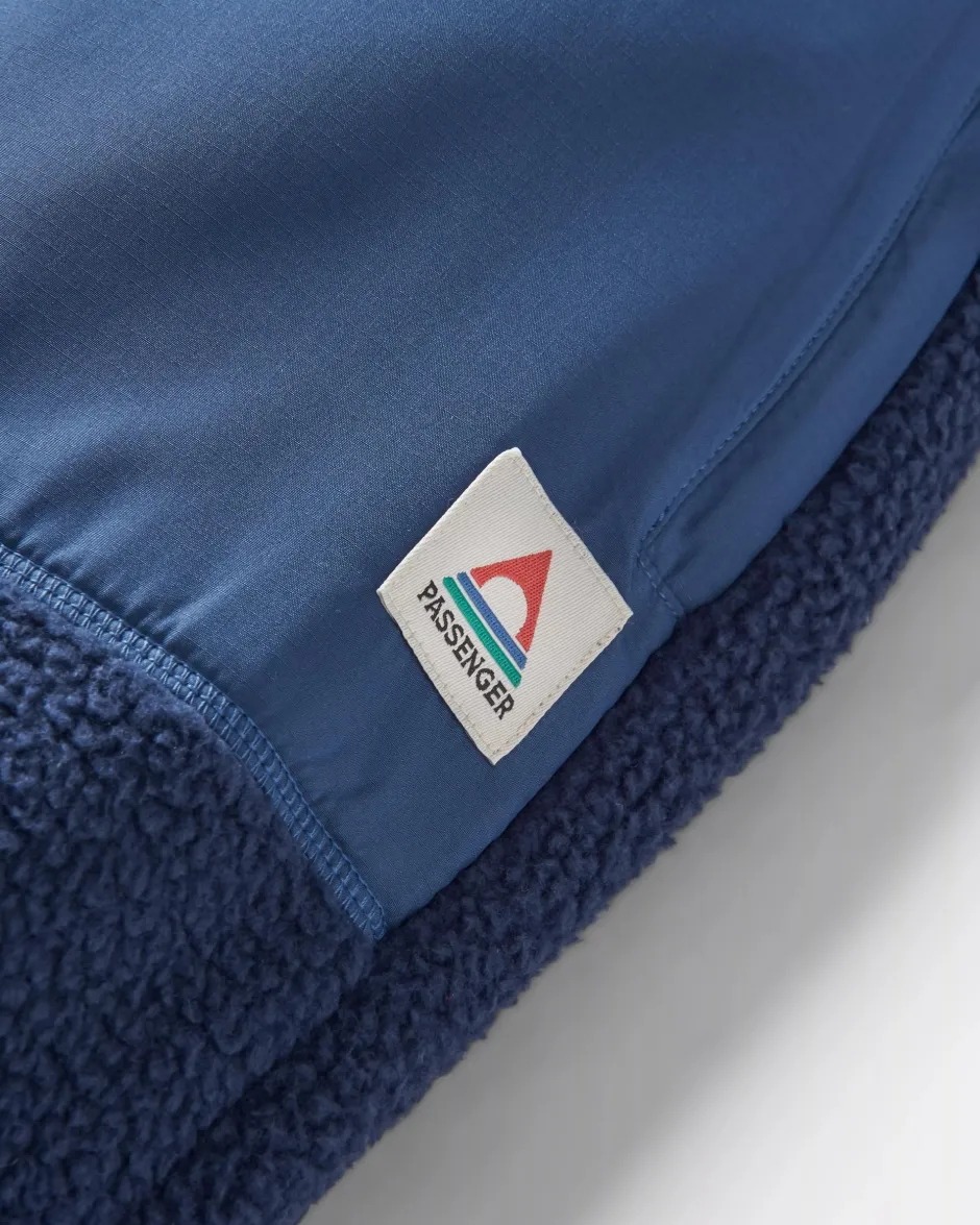 Pants|Men's Outlet>Floris van Bommel Offgrid Recycled Sherpa Fleece Jogger Rich Navy