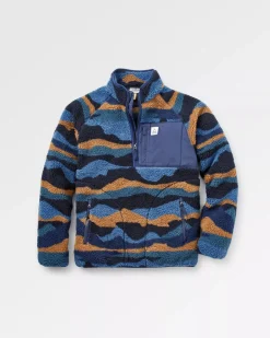 Fleece|Fleece>Floris van Bommel Offroad Recycled Sherpa 1/2 Zip Fleece Scenic Navy