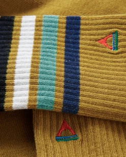 Socks|Socks>Floris van Bommel Organic Midweight Crew Socks Mustard Yellow