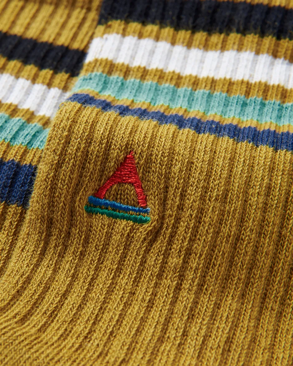 Socks|Socks>Floris van Bommel Organic Midweight Crew Socks Mustard Yellow