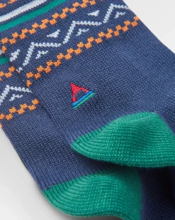Best Sellers>Passenger Organic Midweight Patterned Socks Deep Navy