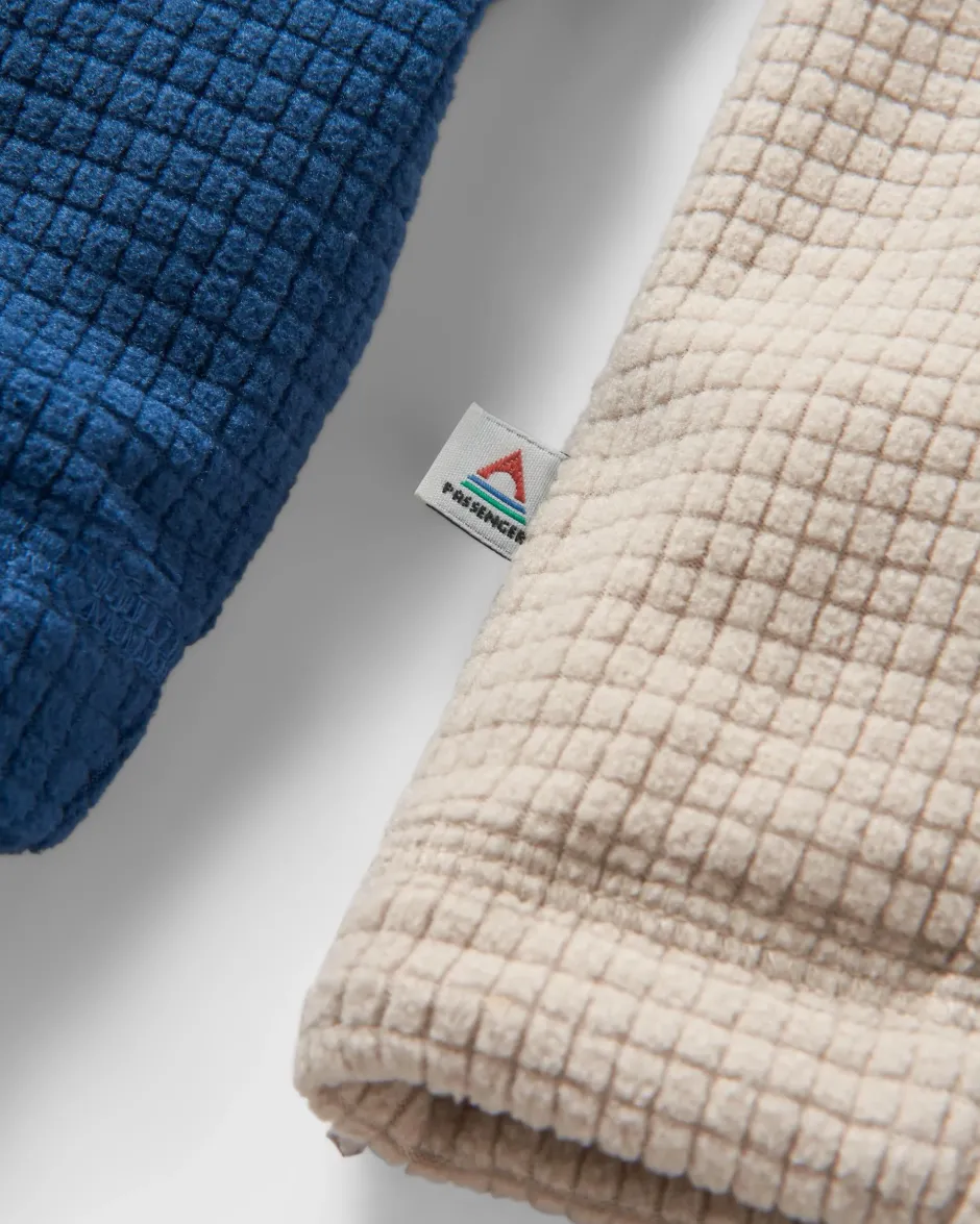 Fleece|Fleece>Floris van Bommel Overlook Recycled Grid Polar Fleece Dark Denim/Pebble Grey
