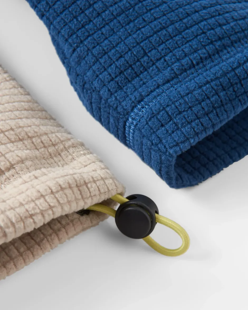 Fleece|Fleece>Floris van Bommel Overlook Recycled Grid Polar Fleece Dark Denim/Pebble Grey
