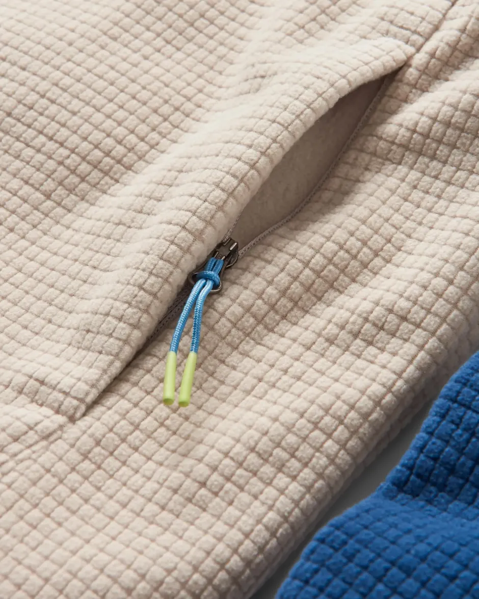 Fleece|Fleece>Floris van Bommel Overlook Recycled Grid Polar Fleece Dark Denim/Pebble Grey