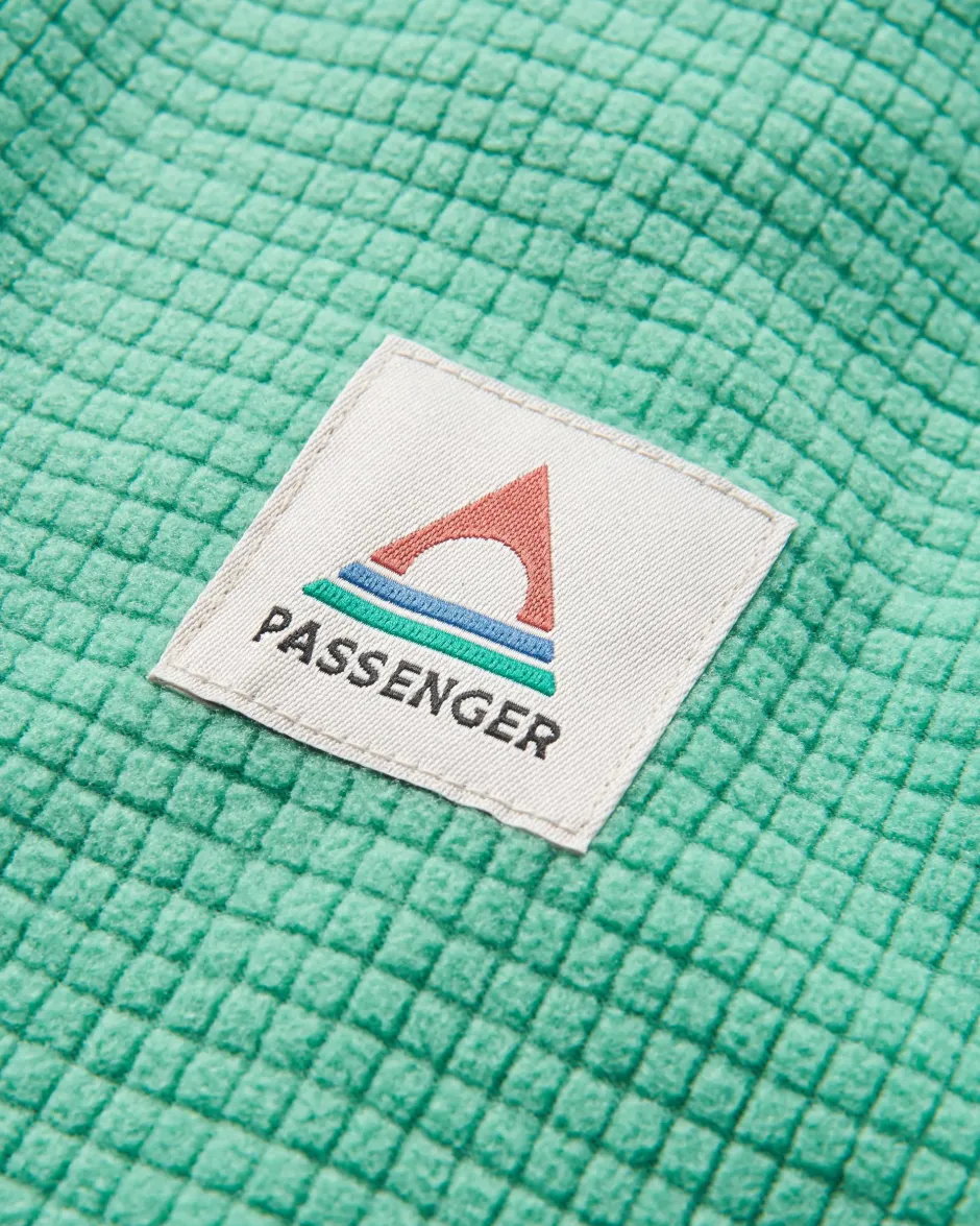 Fleece|Fleece>Floris van Bommel Overlook Recycled Grid Polar Fleece Green Spruce/Grey Marl
