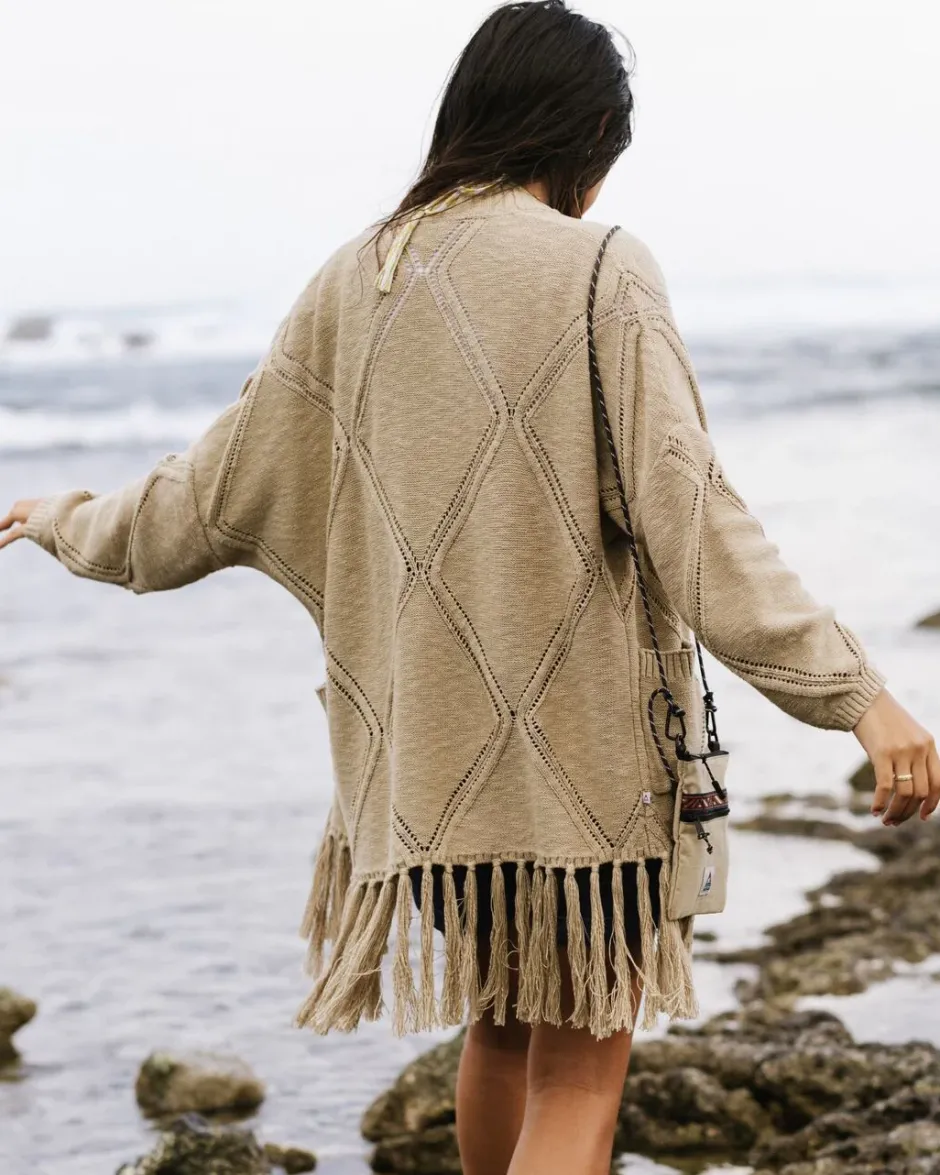 Knitwear>Passenger Palm Organic Cotton Cardigan Biscuit