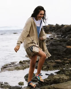 Knitwear>Passenger Palm Organic Cotton Cardigan Biscuit