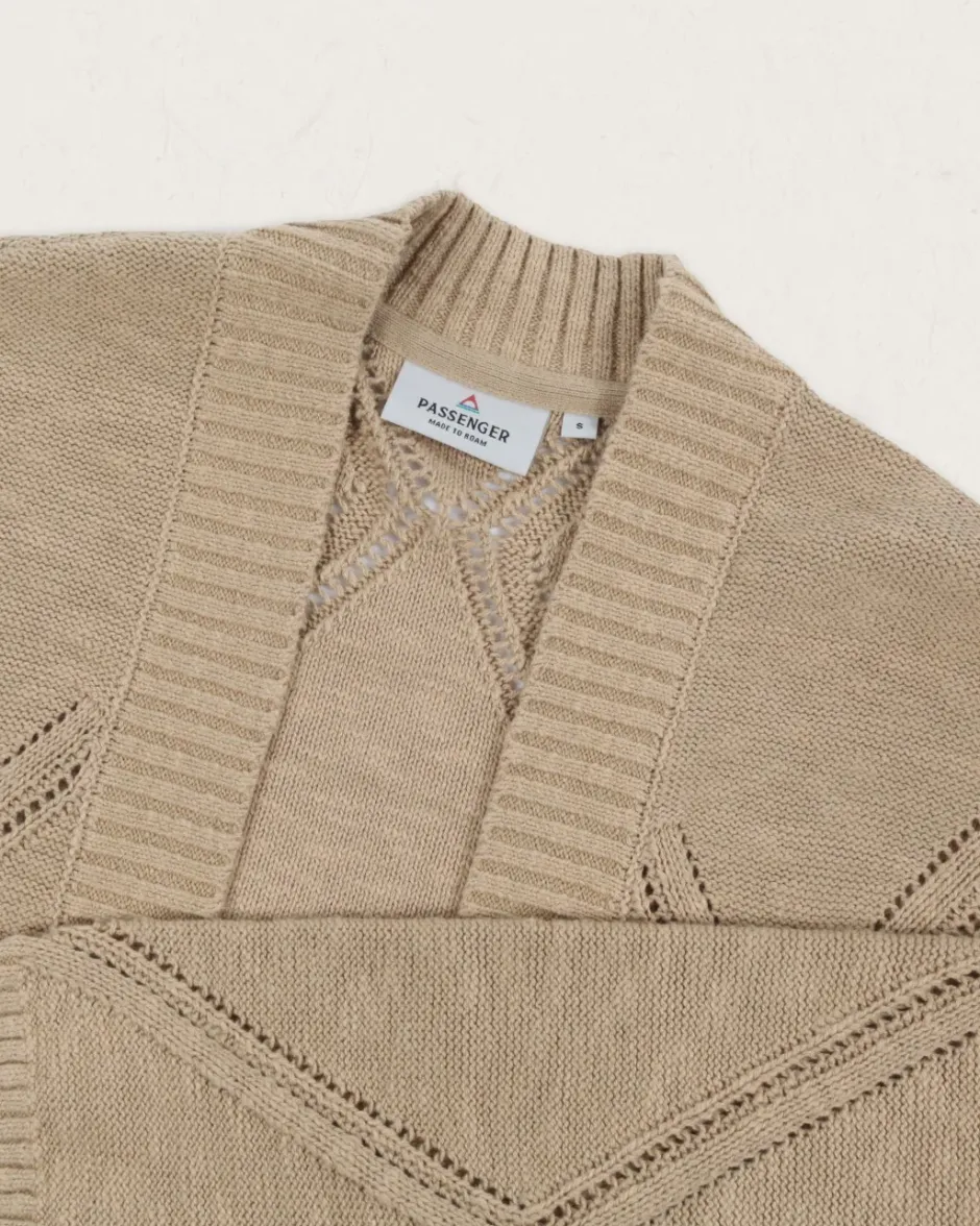 Knitwear>Passenger Palm Organic Cotton Cardigan Biscuit