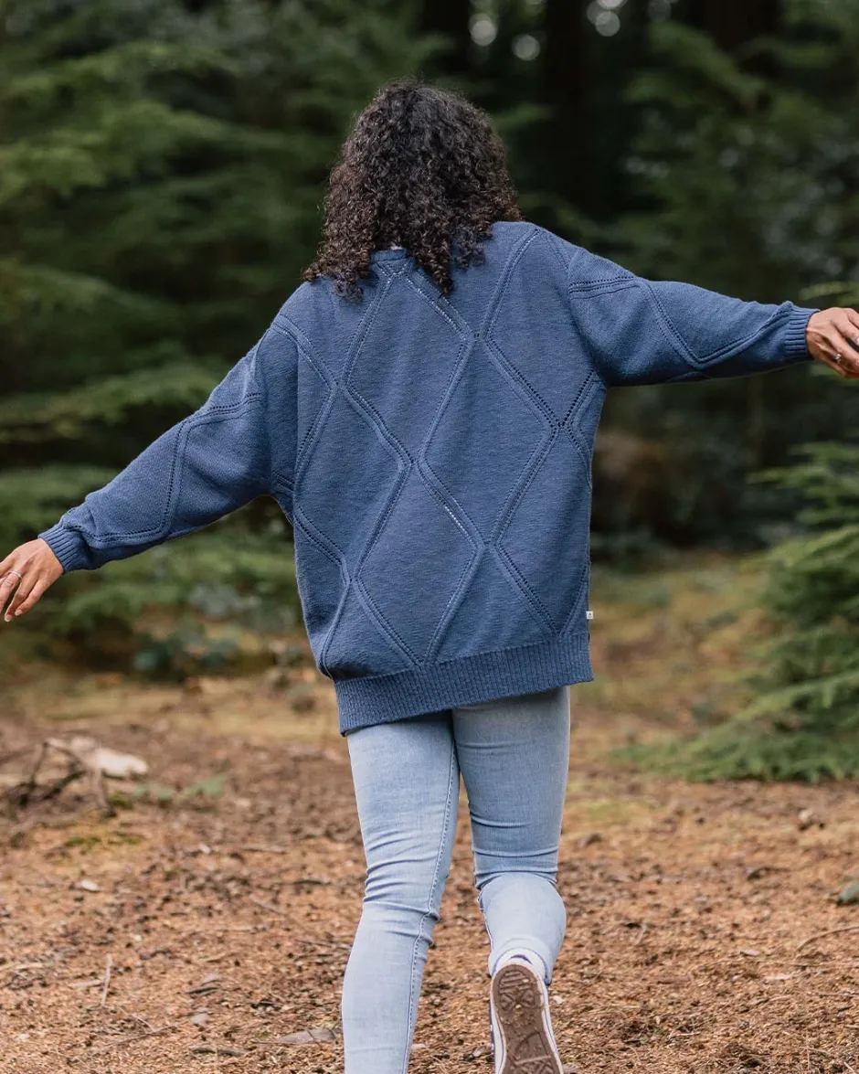 Knitwear|Women's Outlet>Passenger Palm Organic Oversized Knitted Jumper Dark Denim