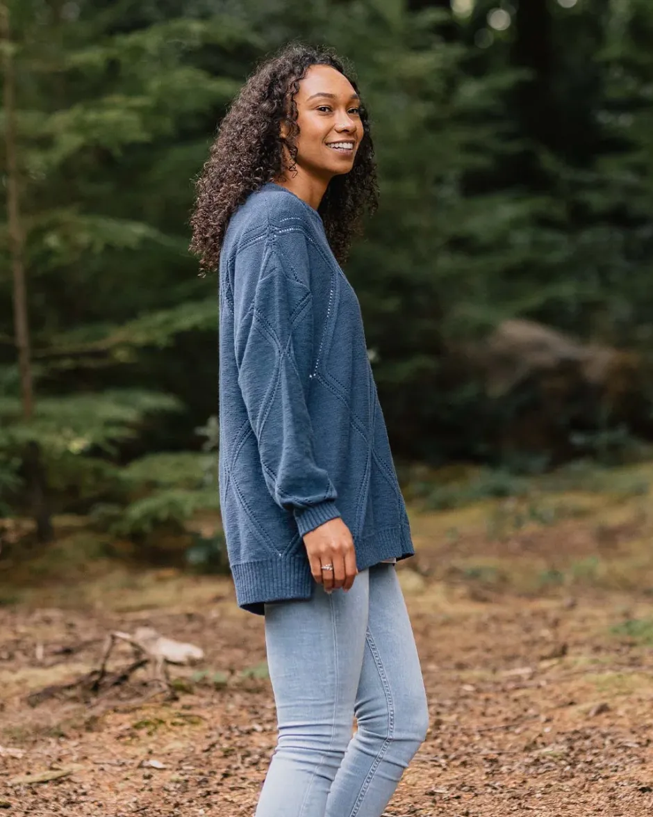 Knitwear|Women's Outlet>Passenger Palm Organic Oversized Knitted Jumper Dark Denim