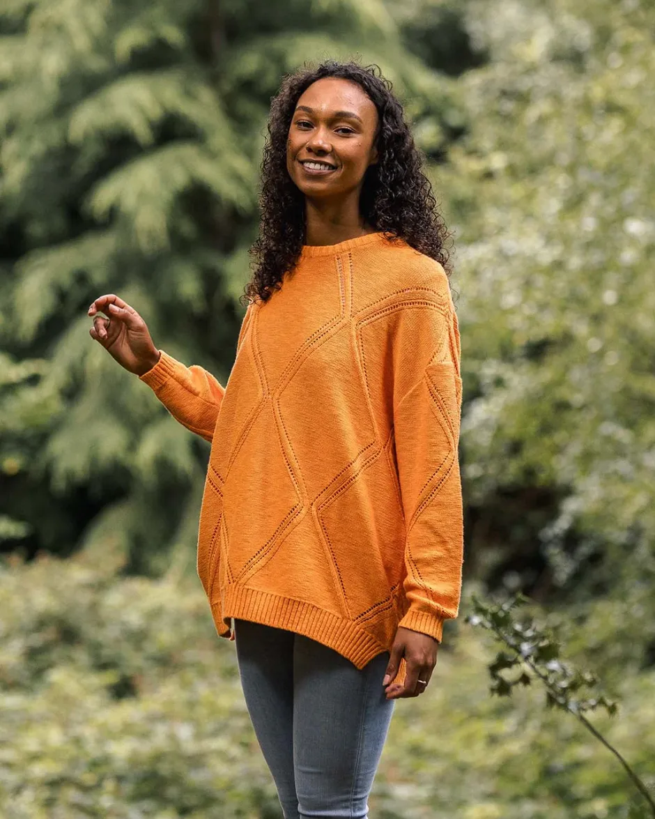 Knitwear|Women's Outlet>Passenger Palm Organic Oversized Knitted Jumper Apricot