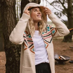 Knitwear|Best Sellers>Passenger Palumbo Hooded Cardigan Off White