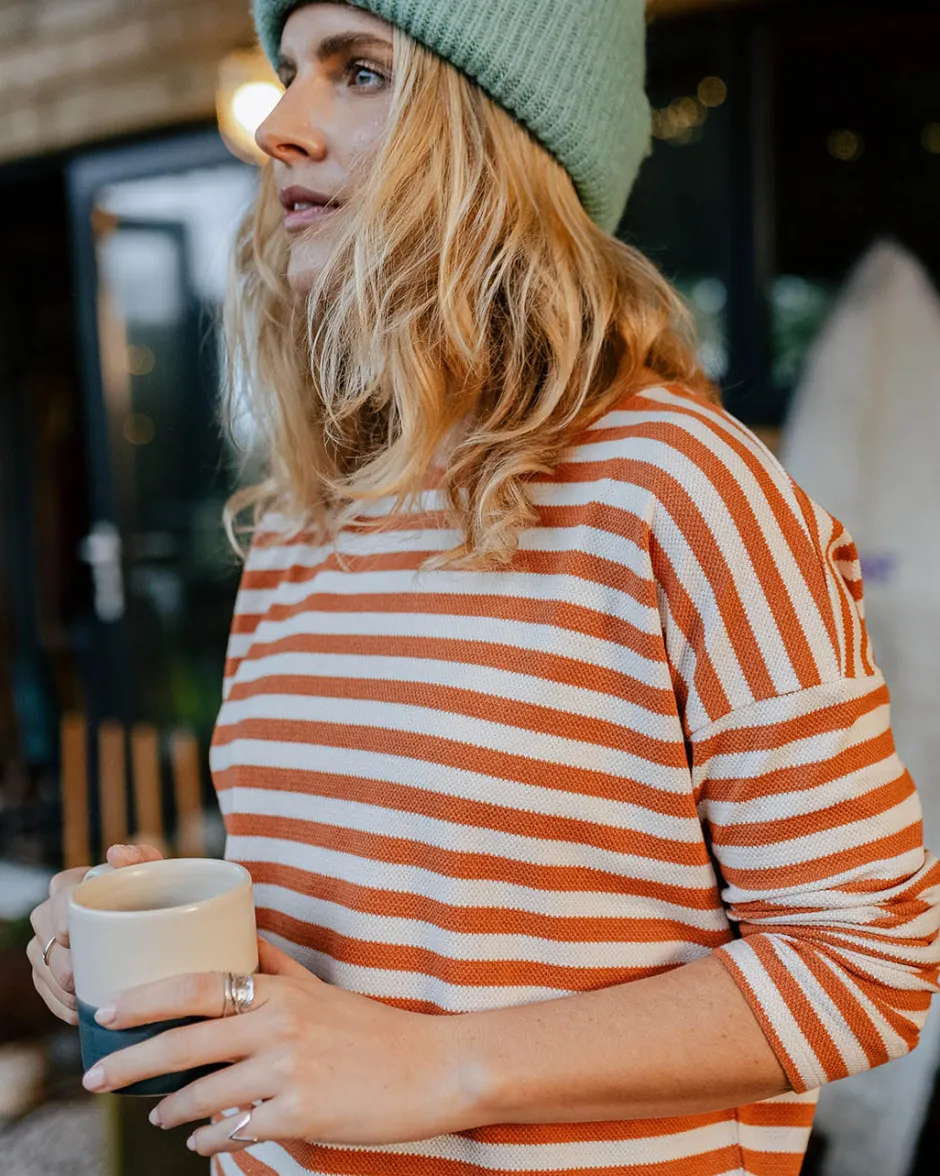 Tops & T-Shirts|Winter Road Trip Essentials>Passenger Panorama Striped LS T-Shirt Glazed Ginger