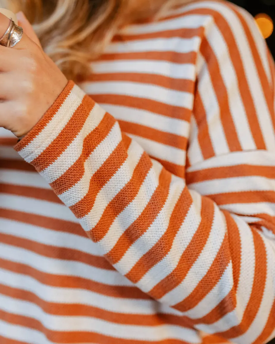 Tops & T-Shirts|Winter Road Trip Essentials>Passenger Panorama Striped LS T-Shirt Glazed Ginger