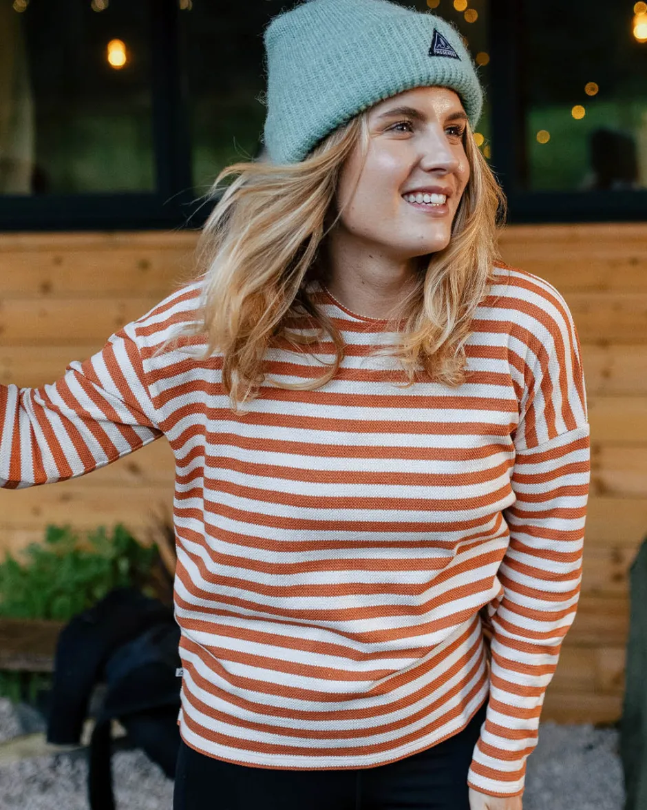 Tops & T-Shirts|Winter Road Trip Essentials>Passenger Panorama Striped LS T-Shirt Glazed Ginger
