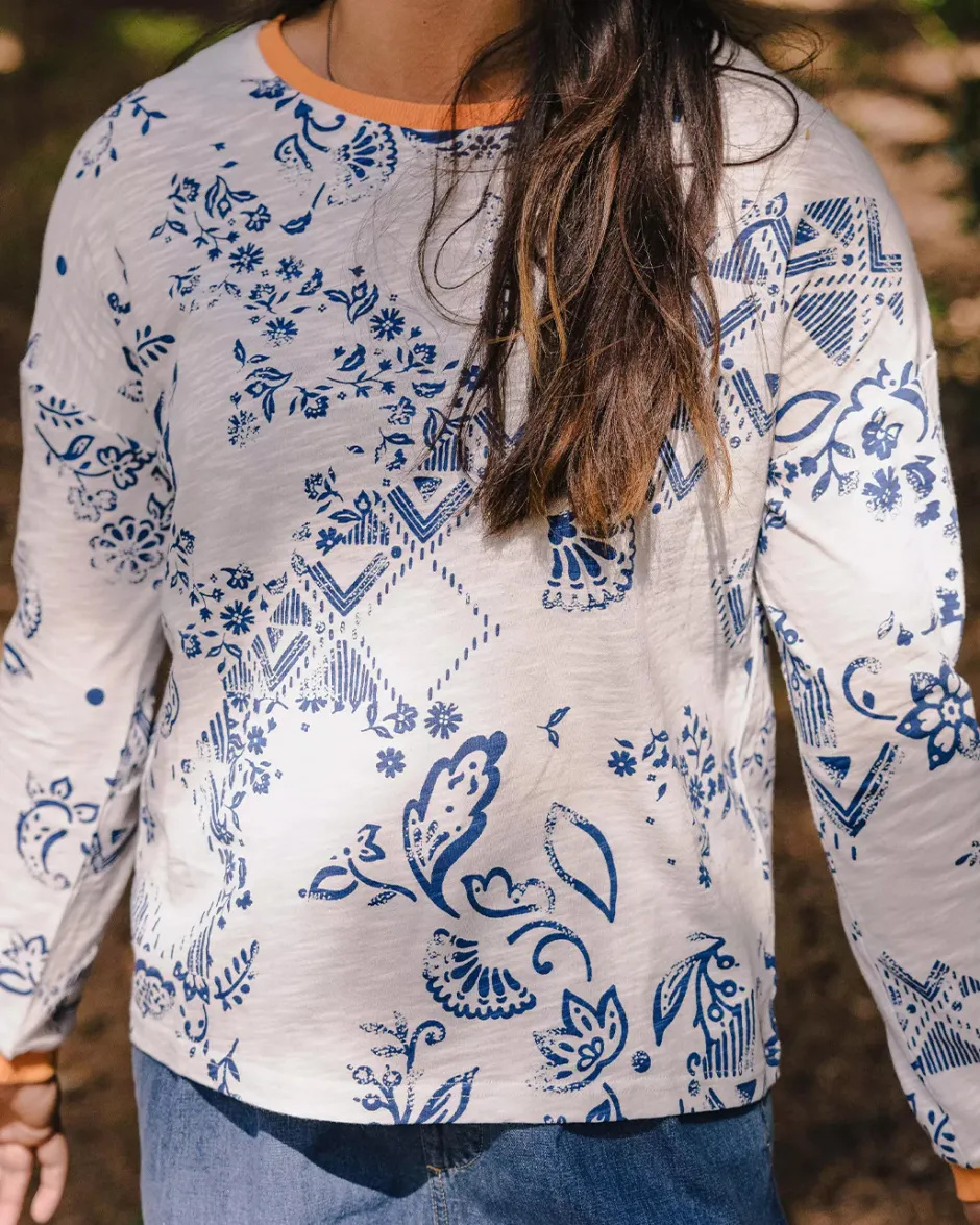 Tops & T-Shirts|Women's Outlet>Passenger Patchwork Recycled Cotton LS T-Shirt Off White