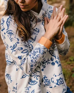 Hoodies & Sweatshirts|Women's Outlet>Passenger Patchwork Recycled Cotton Hoodie Off White