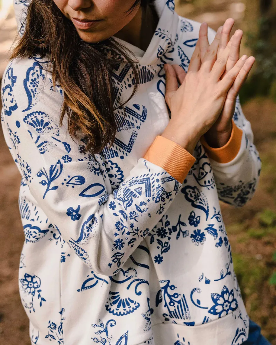 Hoodies & Sweatshirts|Women's Outlet>Passenger Patchwork Recycled Cotton Hoodie Off White
