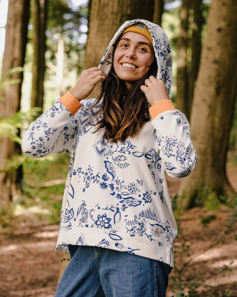 Hoodies & Sweatshirts|Women's Outlet>Passenger Patchwork Recycled Cotton Hoodie Off White