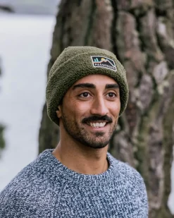 Beanies|Beanies>Floris van Bommel Peak Recycled Sherpa Beanie Khaki