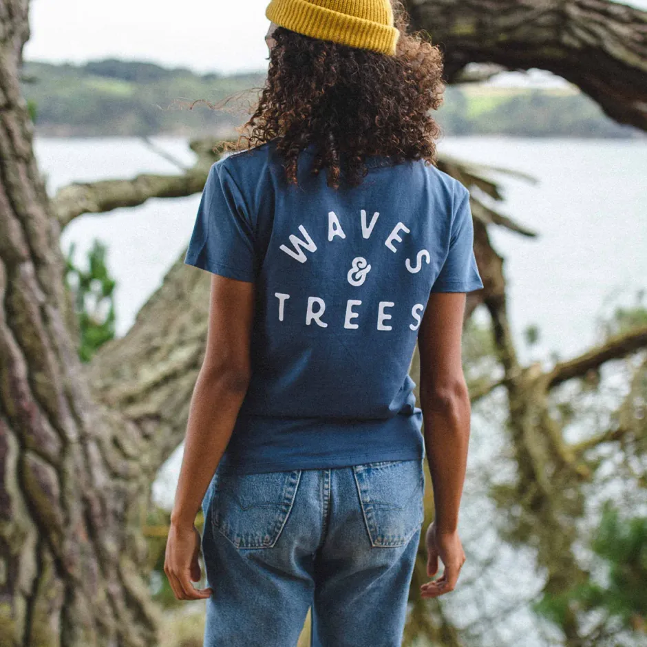 Tops & T-Shirts|Women's Outlet>Passenger Penida Recycled Cotton T-Shirt Dark Denim