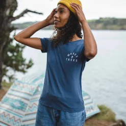 Tops & T-Shirts|Women's Outlet>Passenger Penida Recycled Cotton T-Shirt Dark Denim