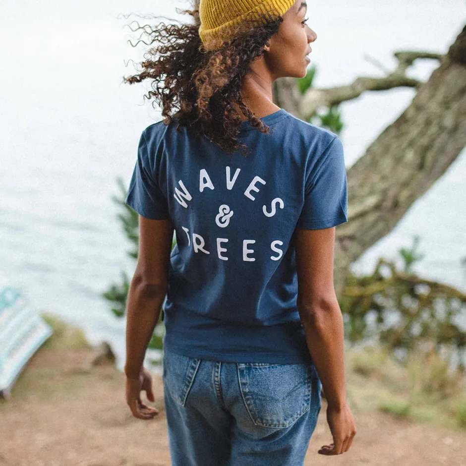 Tops & T-Shirts|Women's Outlet>Passenger Penida Recycled Cotton T-Shirt Dark Denim