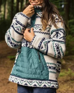 Fleece|Fleece>Passenger Perouse Recycled Deep-Pile Sherpa Fleece Homespun Stripe Off White