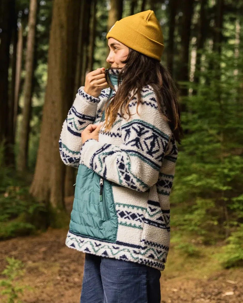 Fleece|Fleece>Passenger Perouse Recycled Deep-Pile Sherpa Fleece Homespun Stripe Off White