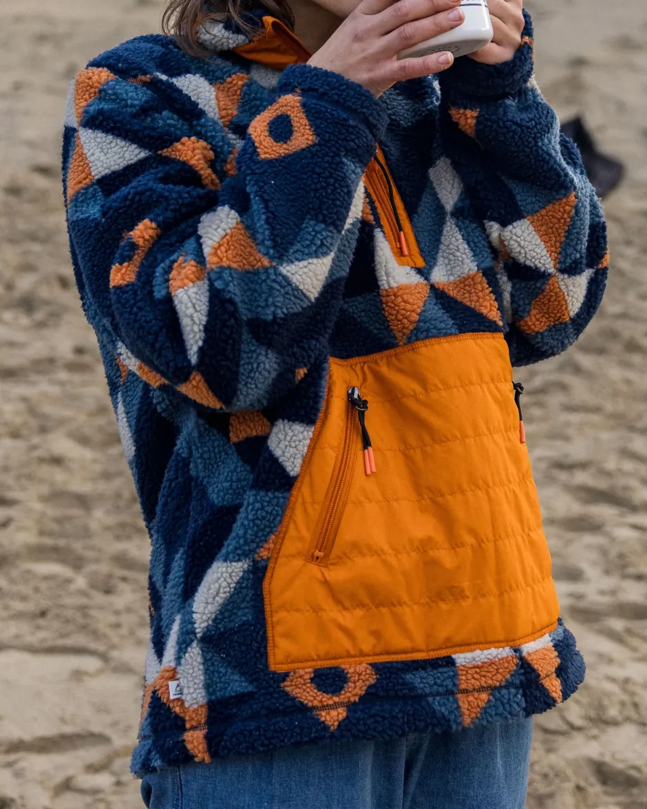 Fleece|Fleece>Passenger Perouse Recycled Deep-Pile Sherpa Fleece Homespun Dark Denim
