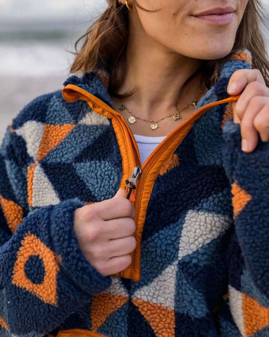Fleece|Fleece>Passenger Perouse Recycled Deep-Pile Sherpa Fleece Homespun Dark Denim