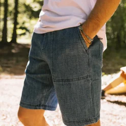 Shorts|Men's Outlet>Floris van Bommel Pine Recycled Cotton Cord Shorts Washed Denim