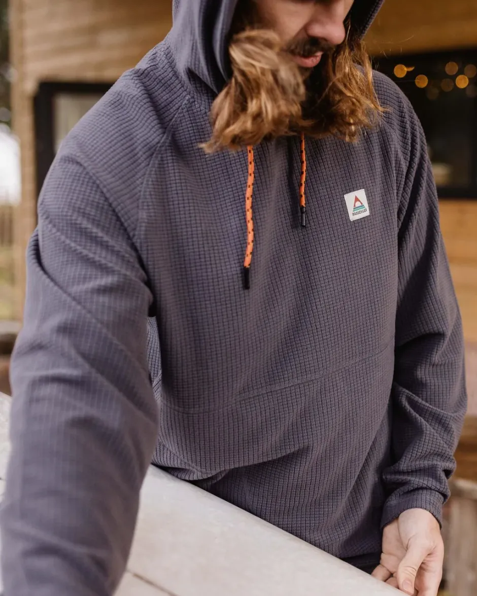 Hoodies & Sweatshirts|Fleece>Passenger Point Recycled Fleece Hoodie Charcoal