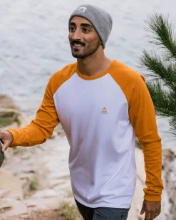 T-Shirts & Tank Tops|Men's Outlet>Passenger Purpose Recycled Cotton Ls T-Shirt Sunrise Orange/White