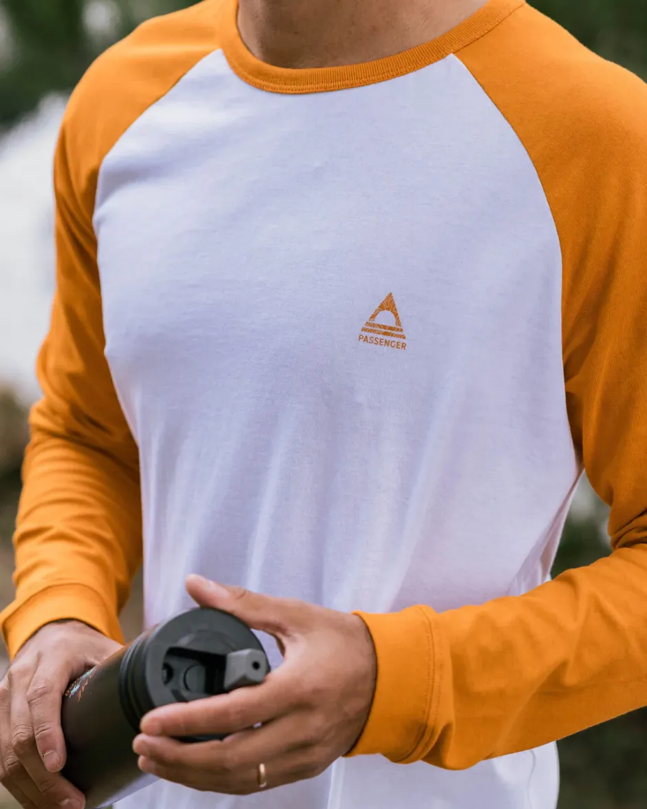 T-Shirts & Tank Tops|Men's Outlet>Passenger Purpose Recycled Cotton Ls T-Shirt Sunrise Orange/White