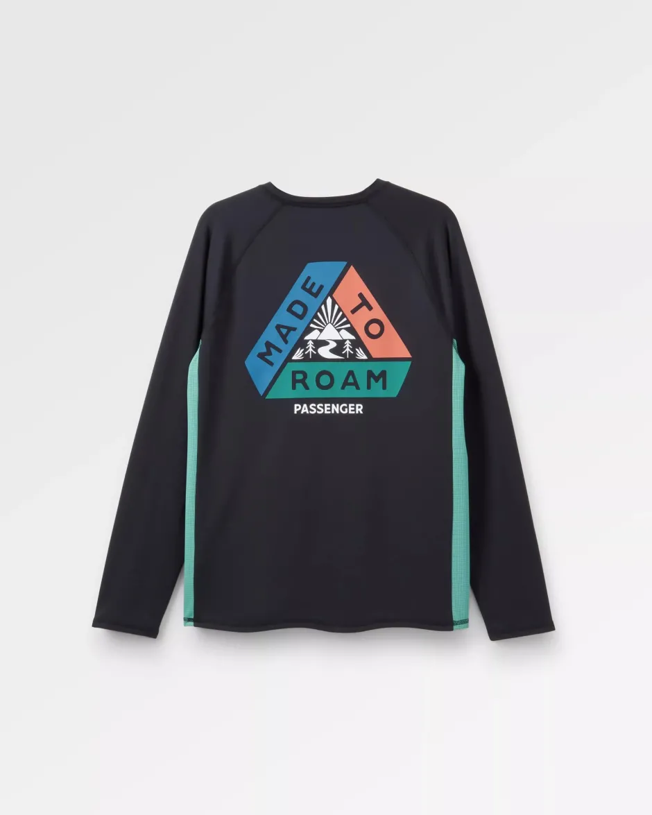T-Shirts & Tank Tops|Activewear>Passenger Range Recycled Active LS T-shirt Black