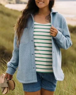 Fleece|Fleece>Passenger Rappel Recycled Sherpa Oversized Shirt Faded Denim