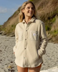 Shirts|Fleece>Passenger Rappel Recycled Sherpa Oversized Shirt Oatmeal