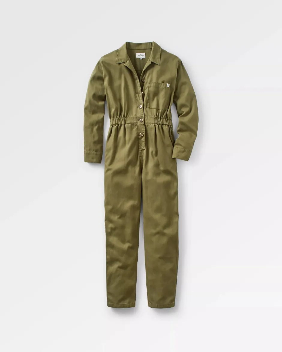 Jumpsuits & Playsuits|Dungarees & Pants>Passenger Resonate Organic Cotton Boiler Suit Khaki