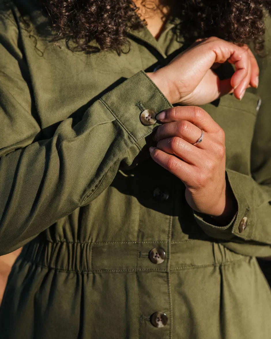 Jumpsuits & Playsuits|Dungarees & Pants>Passenger Resonate Organic Cotton Boiler Suit Khaki