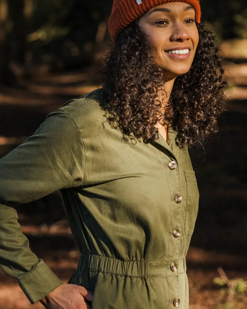 Jumpsuits & Playsuits|Dungarees & Pants>Passenger Resonate Organic Cotton Boiler Suit Khaki